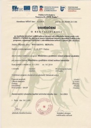 Certifikát Osvědčení o rekvalifikaci